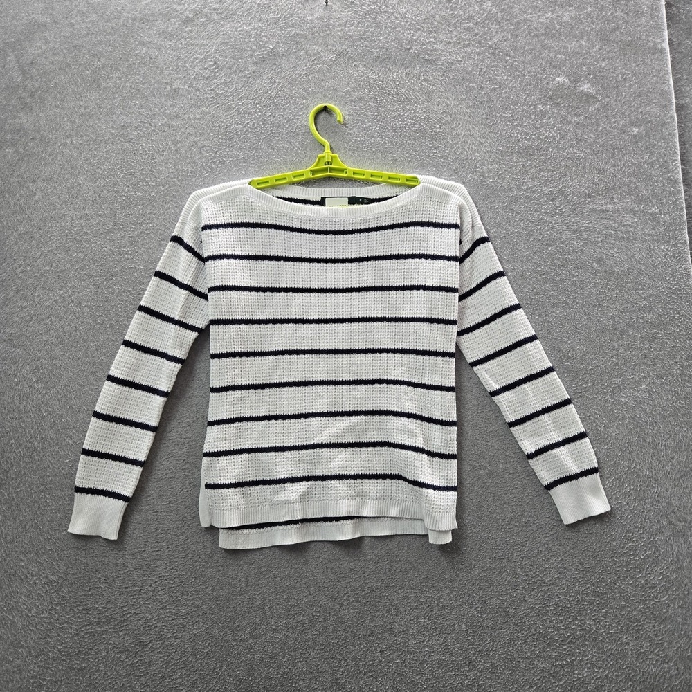 Lauren Ralph Lauren Women Sweater M White Striped Long Sleeve Knit